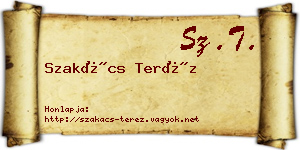Szakács Teréz névjegykártya